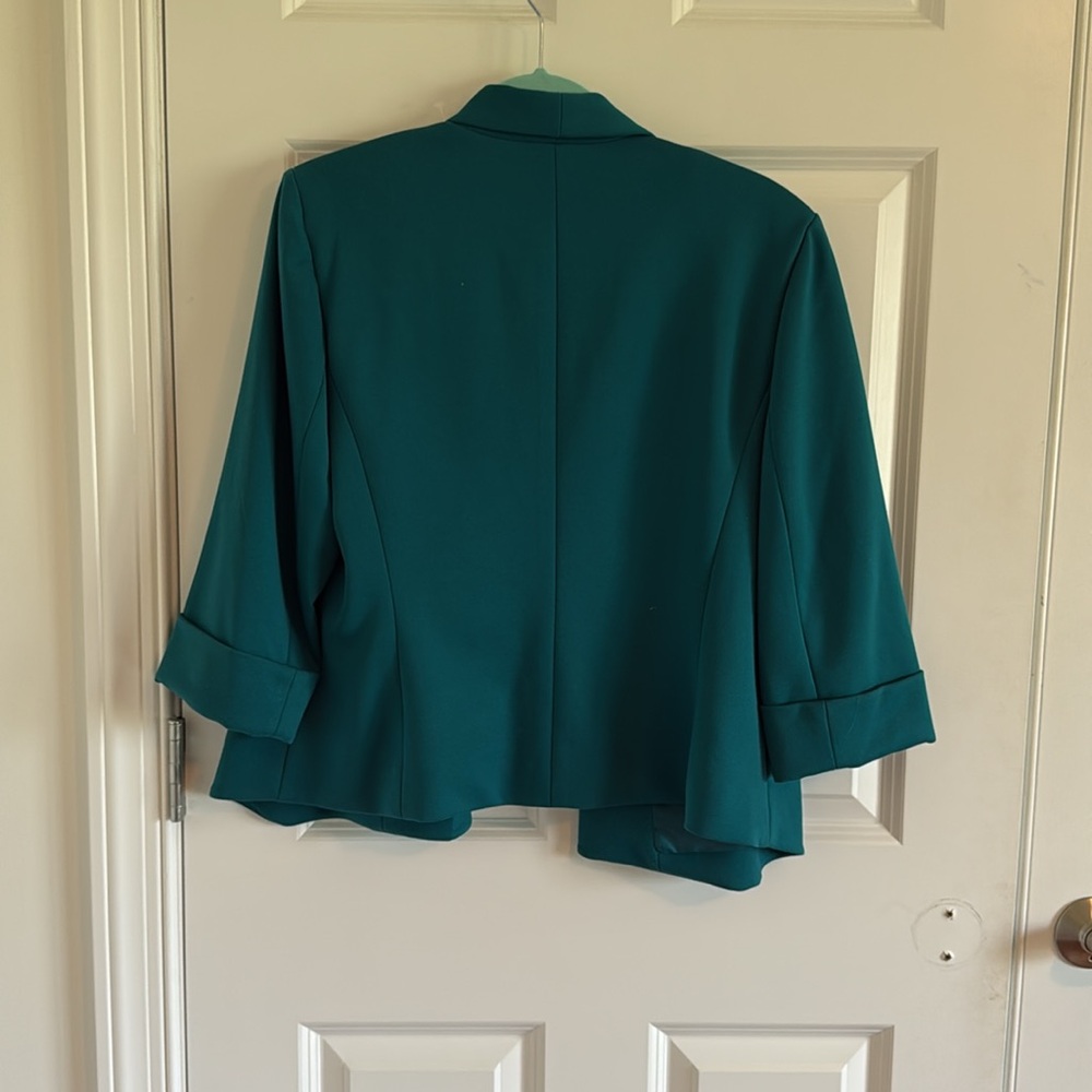 Black Label Evan Picone Open Front Blazer/Jacket Emerald Green Size 12 - Picture 5 of 6